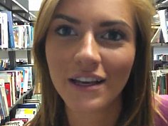 Good ass college chick gets fucked in the library