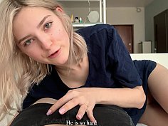 Young busty teen tries a big cock inside her tight pussy