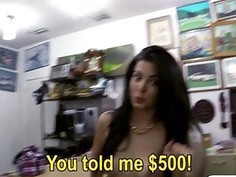 Cuban chick fucked by horny pawn keeper at the pawnshop